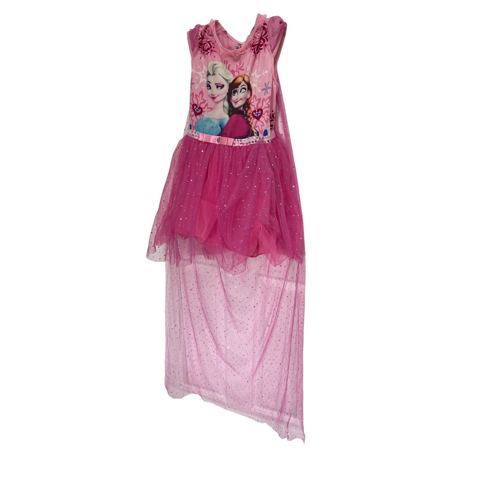 Disney Frozen Elsa Anna Pink Tutu Dress with Detachable Cape Girls Kids